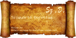 Szigyártó Dorottya névjegykártya